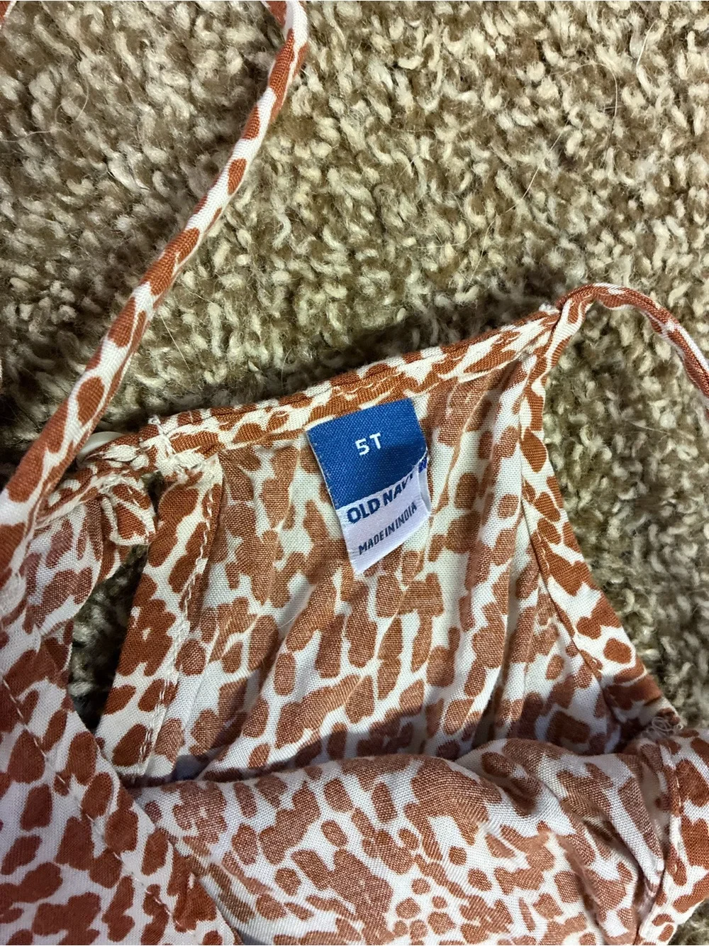 Old Navy Girls' Rust and White Animal-Print Romper